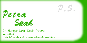 petra spah business card